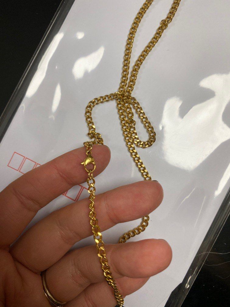 Mens gold flat chain hot sale