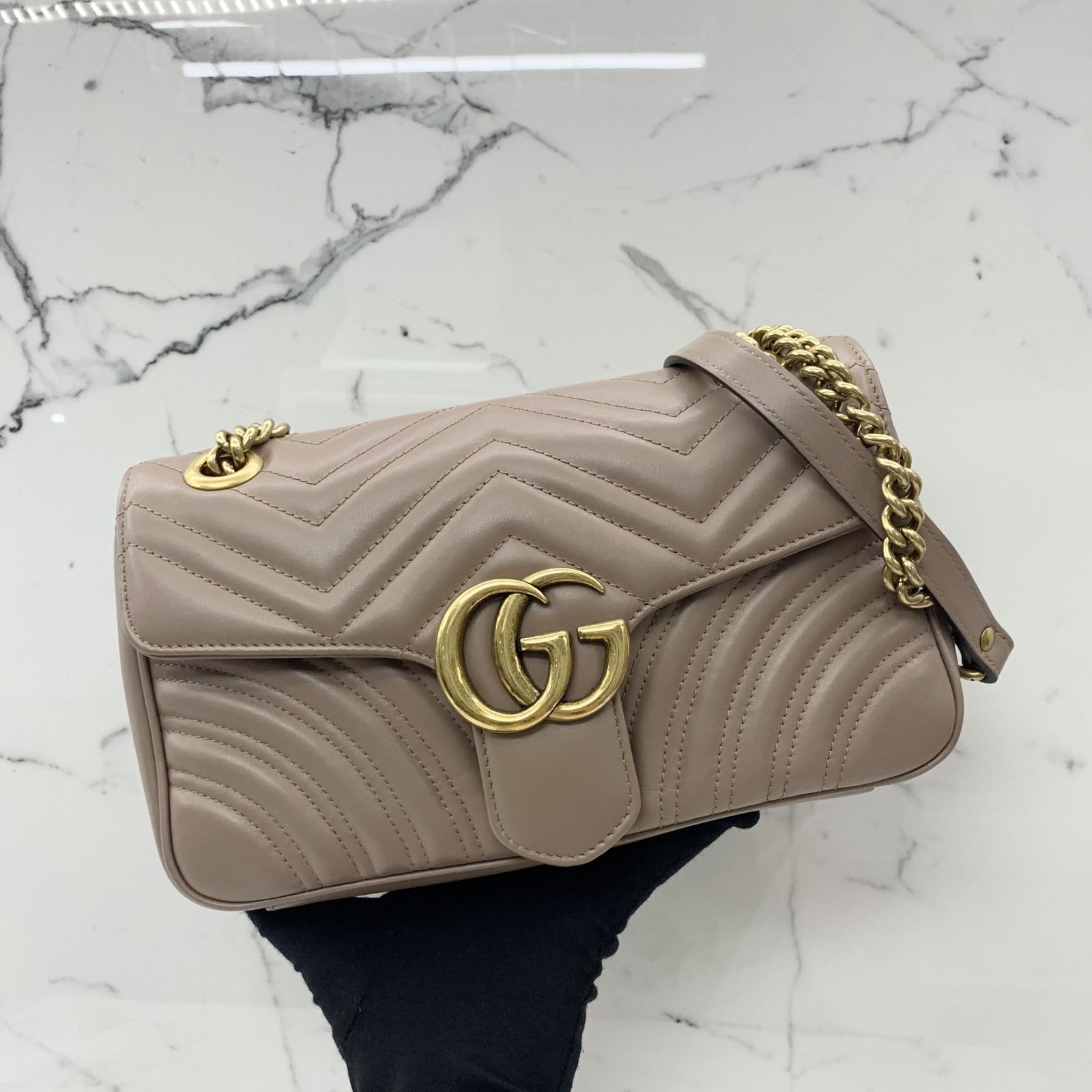 GUCCI 443497 GG MARMONT SMALL MATELASSE SHOULDER BAG 237037911 WE