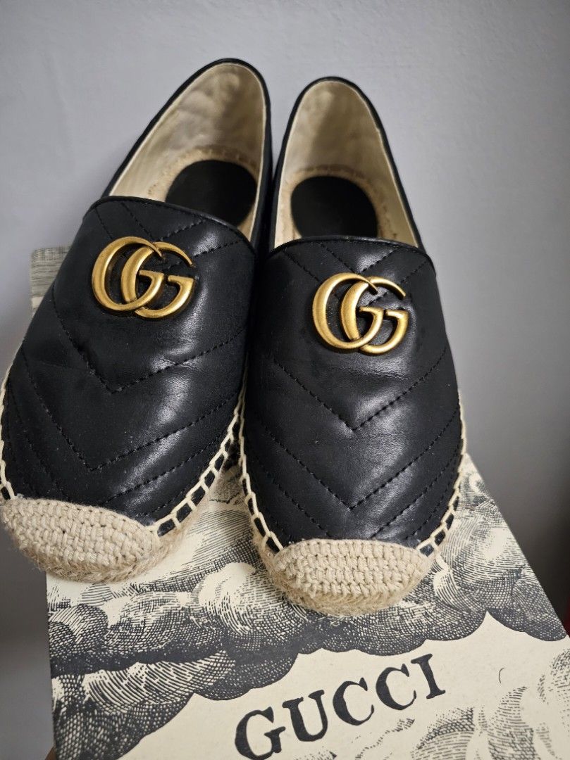 Gucci leather espadrille with cheap double g