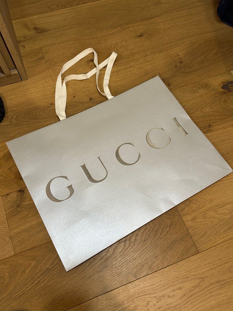 GUCCI Silver Paper Bag Big 2 pieces Luxury Bags Wallets on Carousell