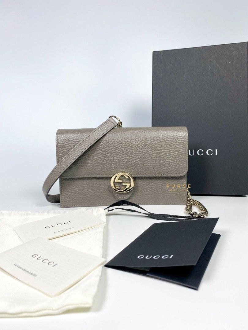 Gucci wallet on chain. piccola pelletteria donna gucci. Grey