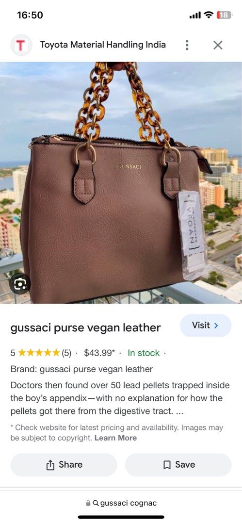 Gussaci Handbag Purse Black Vegan Leather Crossbody Detachable Handle  Pockets | eBay