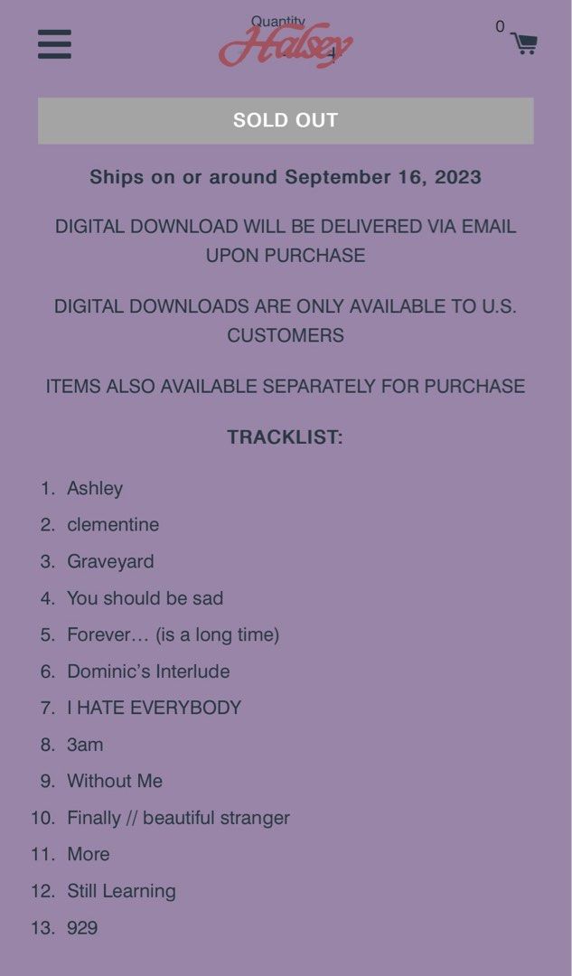 Halsey - “Manic” limited edition pink and clear splatter vinyl LP record
