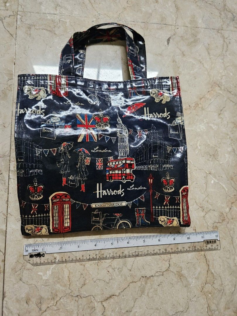 Original Harrods PVC Tote Bag with free Harrods plastic bag