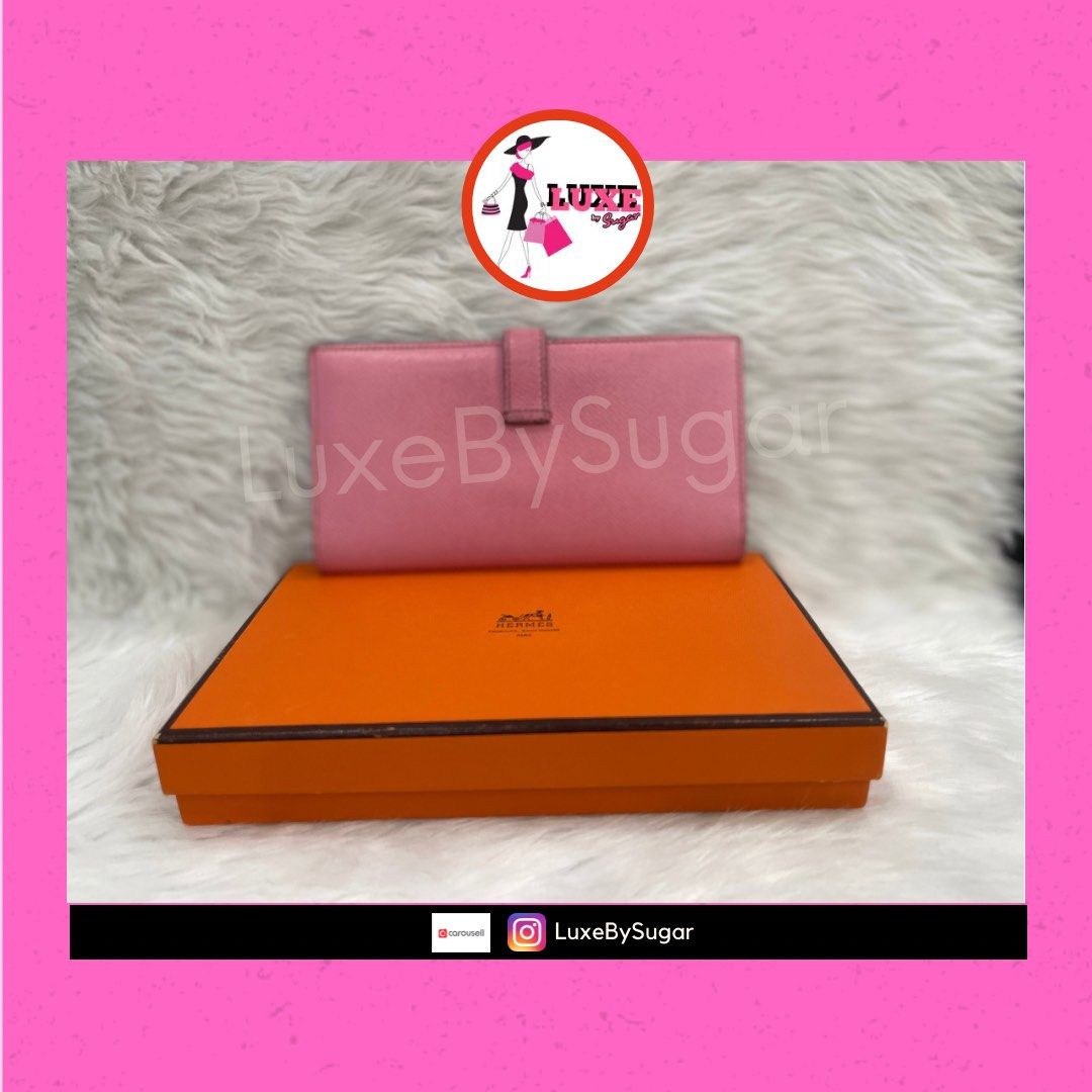 Hermes Bearn Palladium Long Pink Wallet (Category: Luxury Bags & Wallets) located in Makati City. Submitted by luxe_by_sugar (Listing ID 1266598669, Image 2). Description: In excellent condition Comes with box only WAS: 40k .