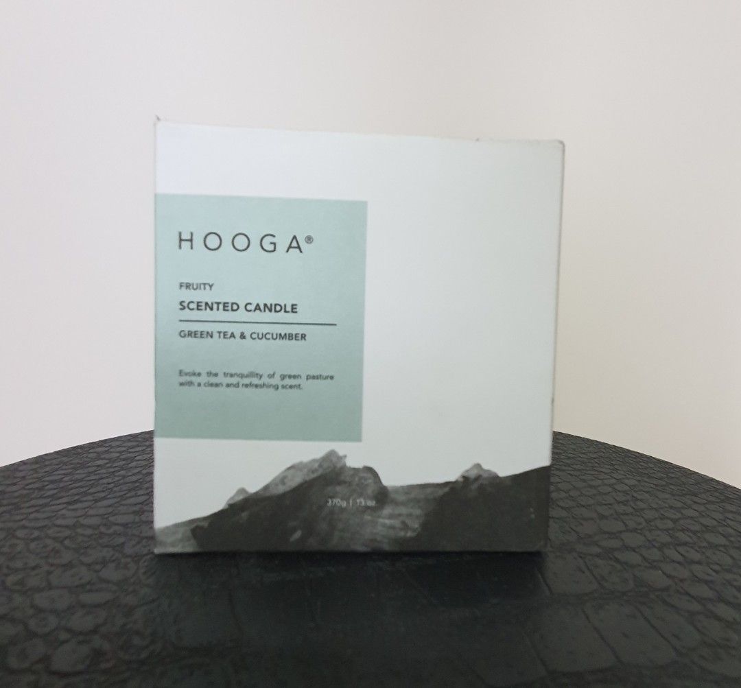 HOOGA fruity scented candle (Green Tea & Cucumber), Furniture & Home