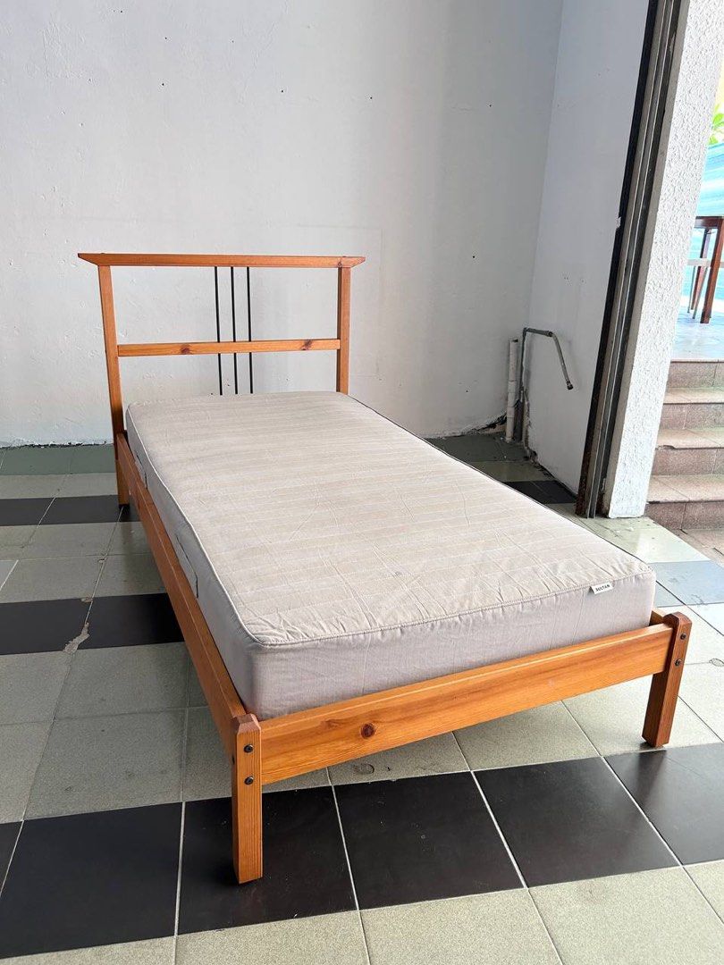 Ikea Dalselv Single Bed Frame With Sultan Mattress Furniture And Home Living Furniture Bed 
