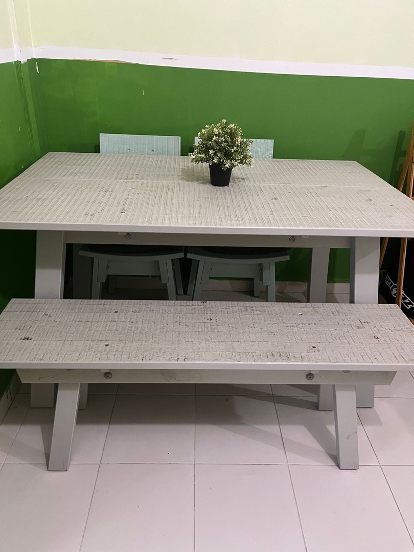 (Fast deal at $90) Ikea Industriell 4-seater Dining Table Set ...