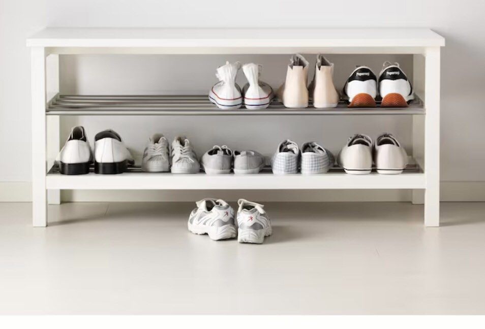 Ikea white shoe rack bench shop
