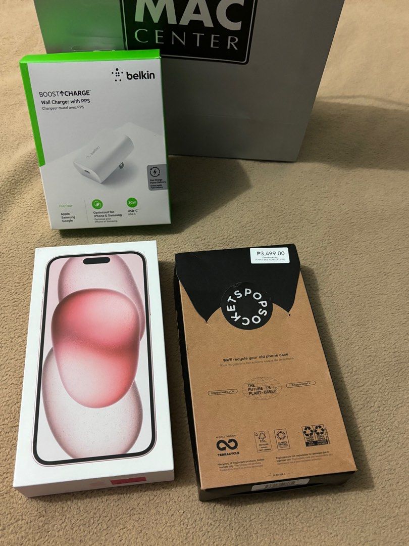 Sale or Swap Iphone 15 Plus Pink (Category: iPhone 15 Series) located in Lipa City. Submitted by pinky09 (Listing ID 1266628802, Image 3). Description: Brand new Iphone 15 Plus Pink 128 gb Bought November 19, 2023 at PowerMac Greenbelt 3 for 68,990 RFS: changed my mind Swap to samsung zflip add cash Open for meet up .