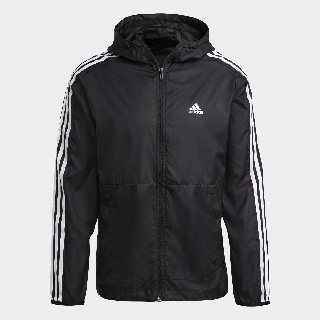 Jaket Adidas Men Classic 3 Stripes Windbreaker Jacket Original Jaket Olahraga Running Pria