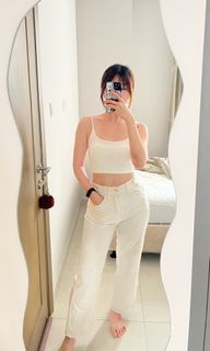 Jeans putih straight cut