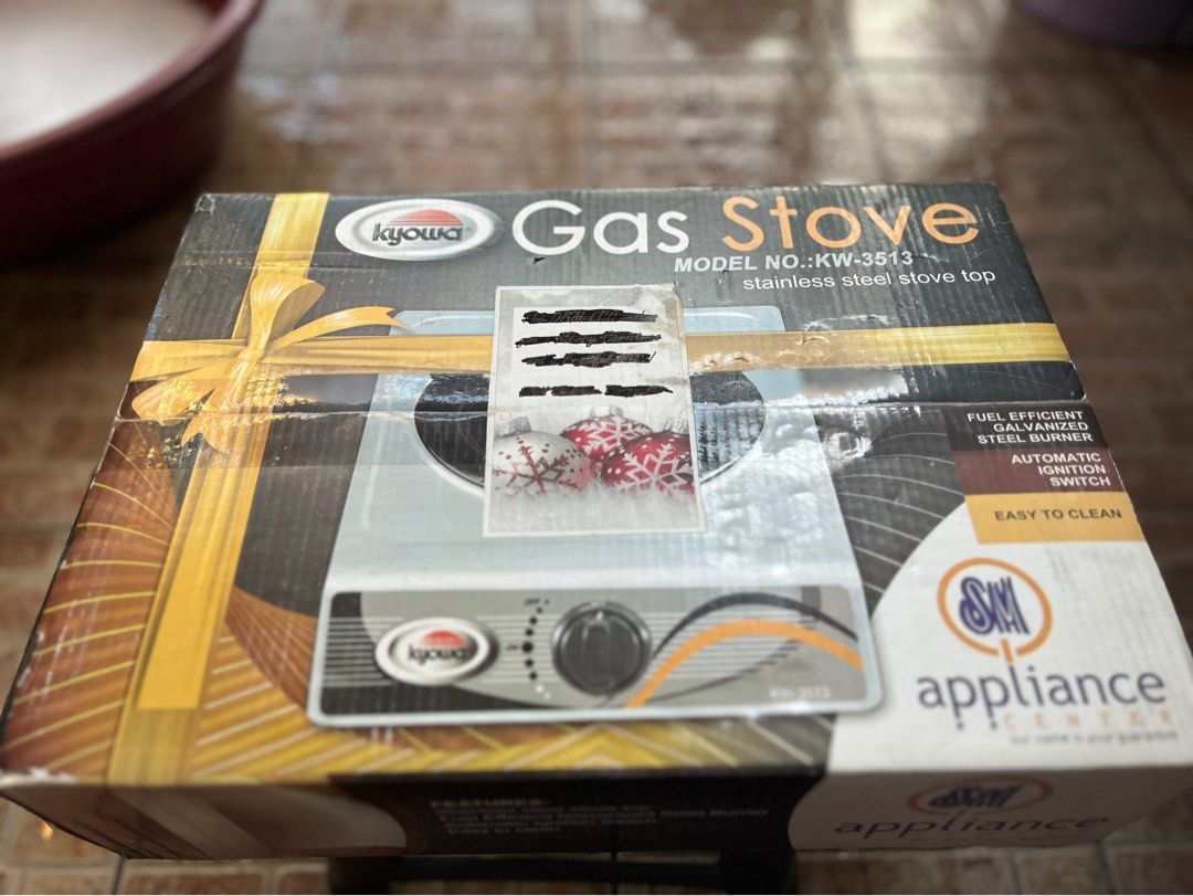 Kyowa Single Burner (Category: Cookware & Accessories) located in Quezon City. Submitted by cssinlao (Listing ID 1266526340, Image 2). Description: Never opened Kyowa Single Burner Gas Stove Model No.:KW-3513 Prize in a raffle. Never opened Loc: North Caloocan/Novaliches.