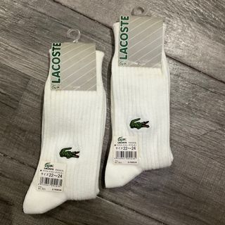 Lacoste Japan Embroidered Logo Nylon Polyurethane Unused White Socks Size 6-7 with Tag and Sticker with Stain due to Storage as posted, 1pc available - P699.00