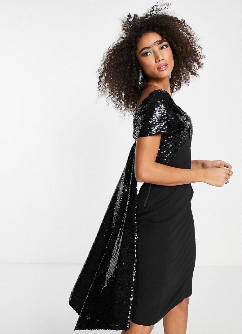 Lavish alice black sequin dress hot sale