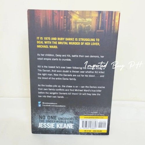ORIGINAL Lawless Jessie Keane Book Action Thriller Crime Fiction Book (Category: Storybooks) located in Rizal. Submitted by importedbuyph (Listing ID 1266580855, Image 2). Description: 💯 Original book 📚 📖 Purchased from Big Bad Wolf Very good condition na stock lang ibang pages may water marks pero maayos parin naman May foxing or tanning on the side ng pages Complete pages Rfs: tapos na basahin.