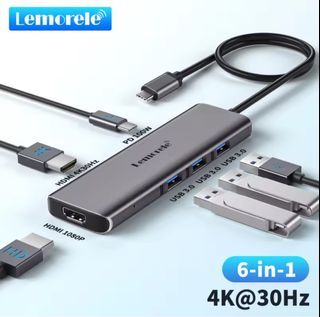 Lemorele USB C Docking Station for MacBook MST Display Supported 6 in 1 USB C HUB Laptop Docking Station 2 HDMI 3 USB 3.0  100W Charging USB C Data Port 40 Gbps for Dell Lenovo ThinkPad HP Surface etc