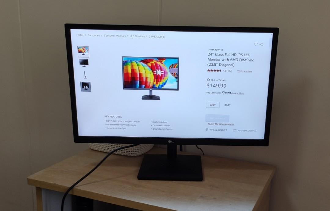 LG 24 inch monitor, Computers & Tech, Parts & Accessories, Monitor Screens  on Carousell