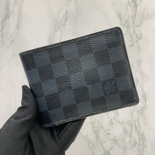 LOUIS VUITTON LV Damier Graphite Portefeuille Brazza Used Wallet N62665  #AG491 Y