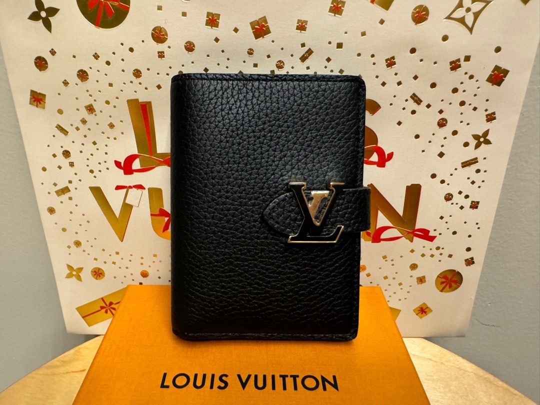 Louis Vuitton M81561 LV Vertical Compact Wallet , Black, One Size