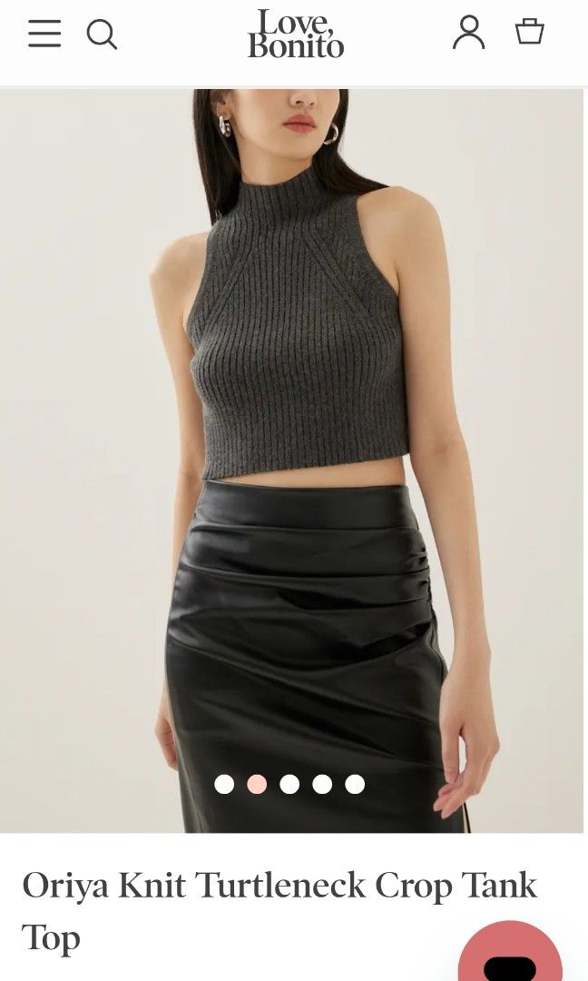 Buy Oriya Knit Turtleneck Crop Tank Top @ Love, Bonito Singapore, Shop  Women's Fashion Online