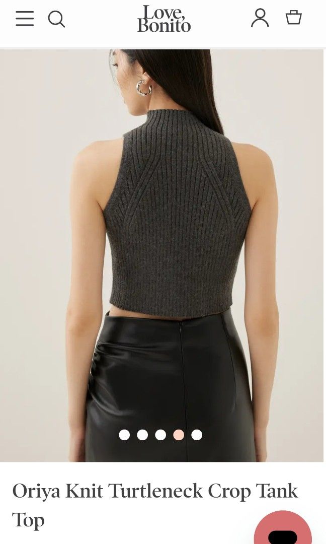 Buy Oriya Knit Turtleneck Crop Tank Top @ Love, Bonito Singapore, Shop  Women's Fashion Online