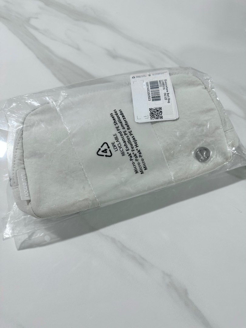 Lululemon Everywhere Belt Bag White Opal with Silver Hardware Logo