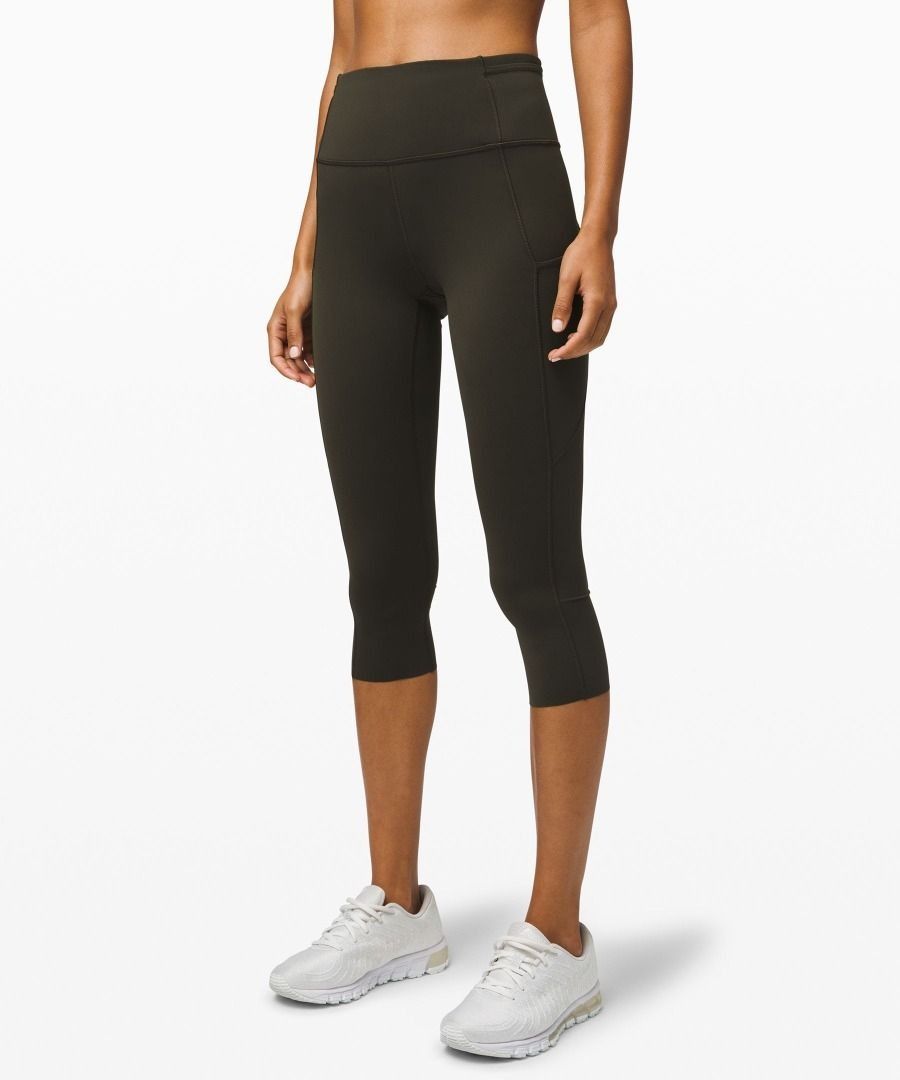 Lululemon Fast And Free Reflective High-rise Crop 19 In Black