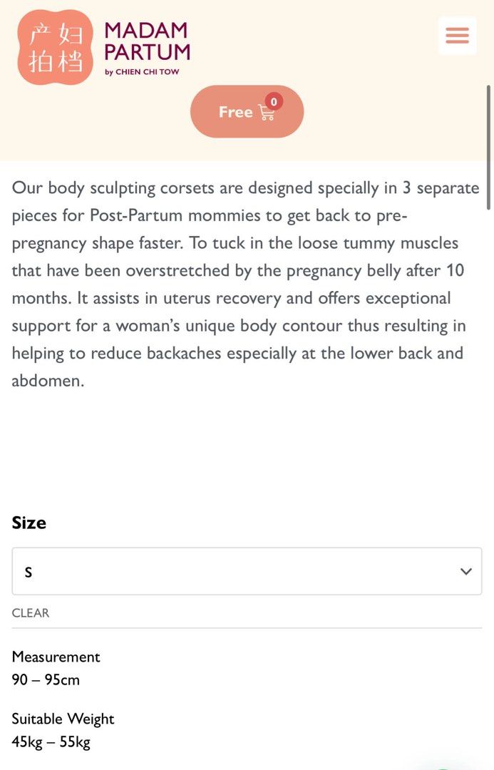 Madam Partum 3 pieces body sculpting corset, Babies & Kids, Maternity Care  on Carousell