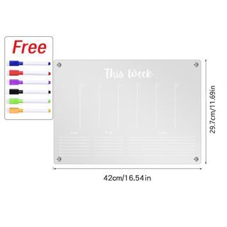 Magnetic Board Clear Acrylic Calendar Board Fridge Magnet Dry Erase Board Planner Daily Weekly Schedule