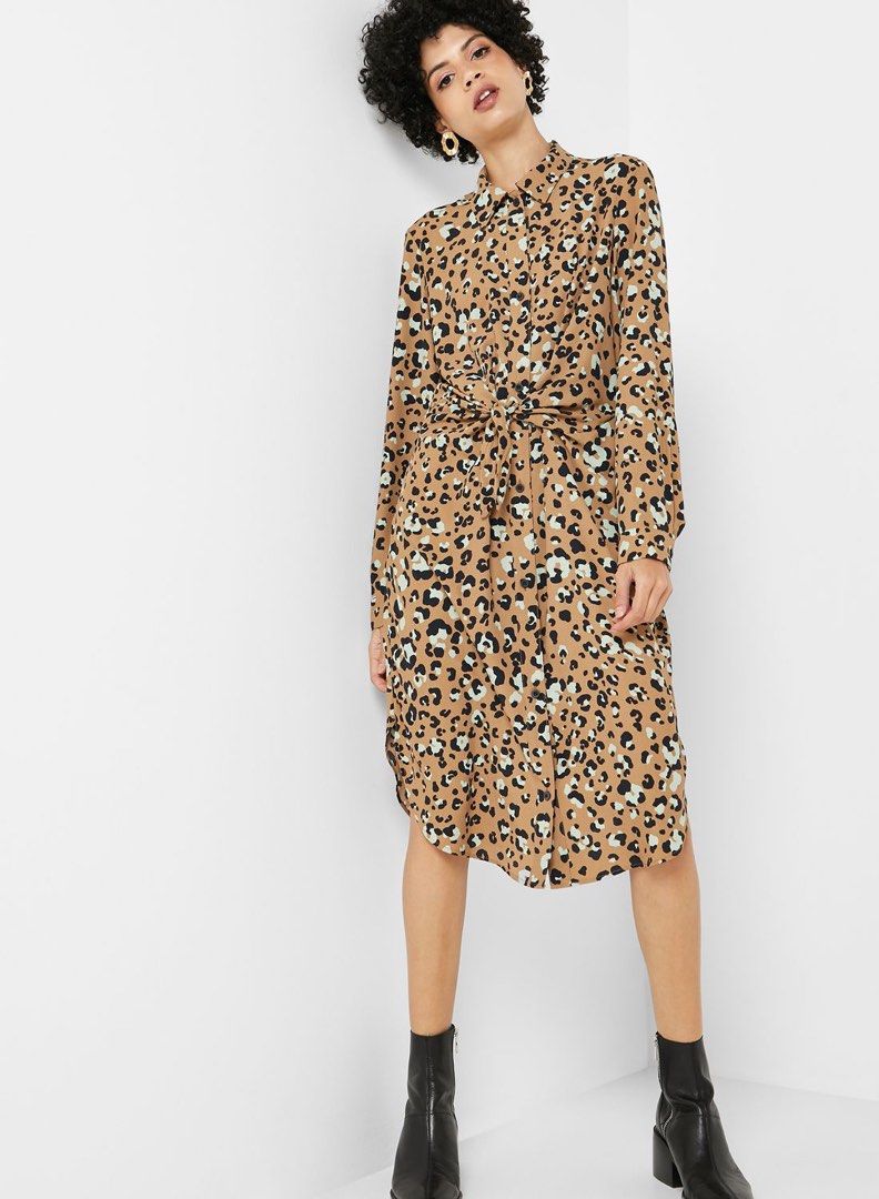 Leopard print dress mango best sale