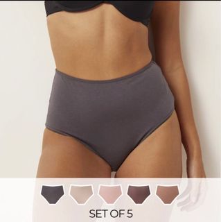 MAX Fashion Set Of 5 - Solid Full Briefs With Elasticised Waistband size M (Harga Nett)