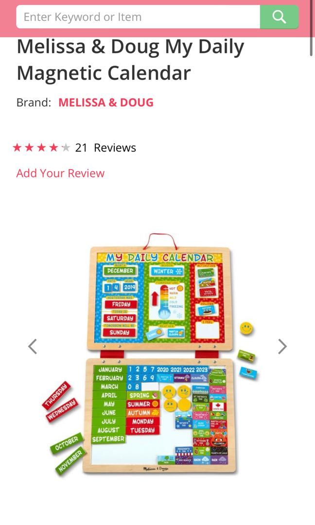 Melissa and Doug My Daily Magnetic Calendar