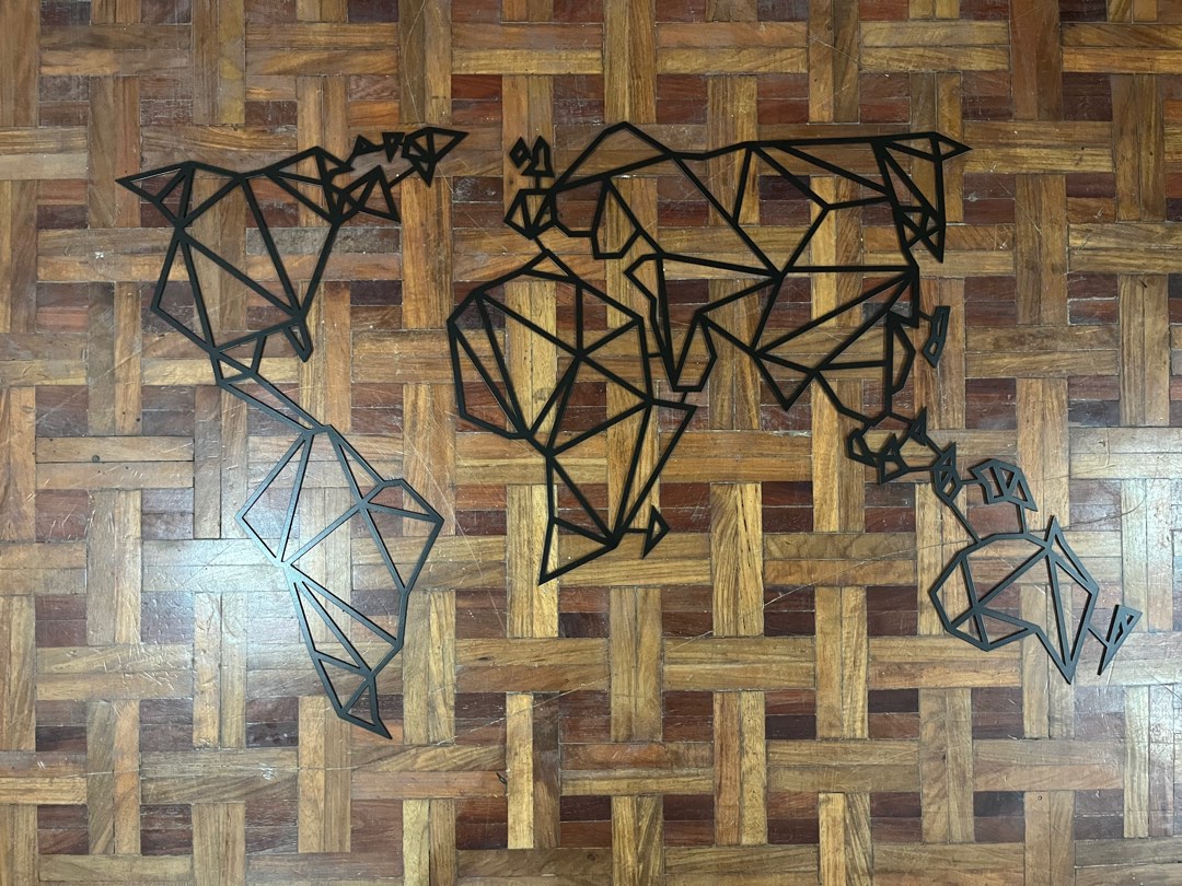 Metal World Map Frame, Furniture & Home Living, Home Decor, Wall Decor