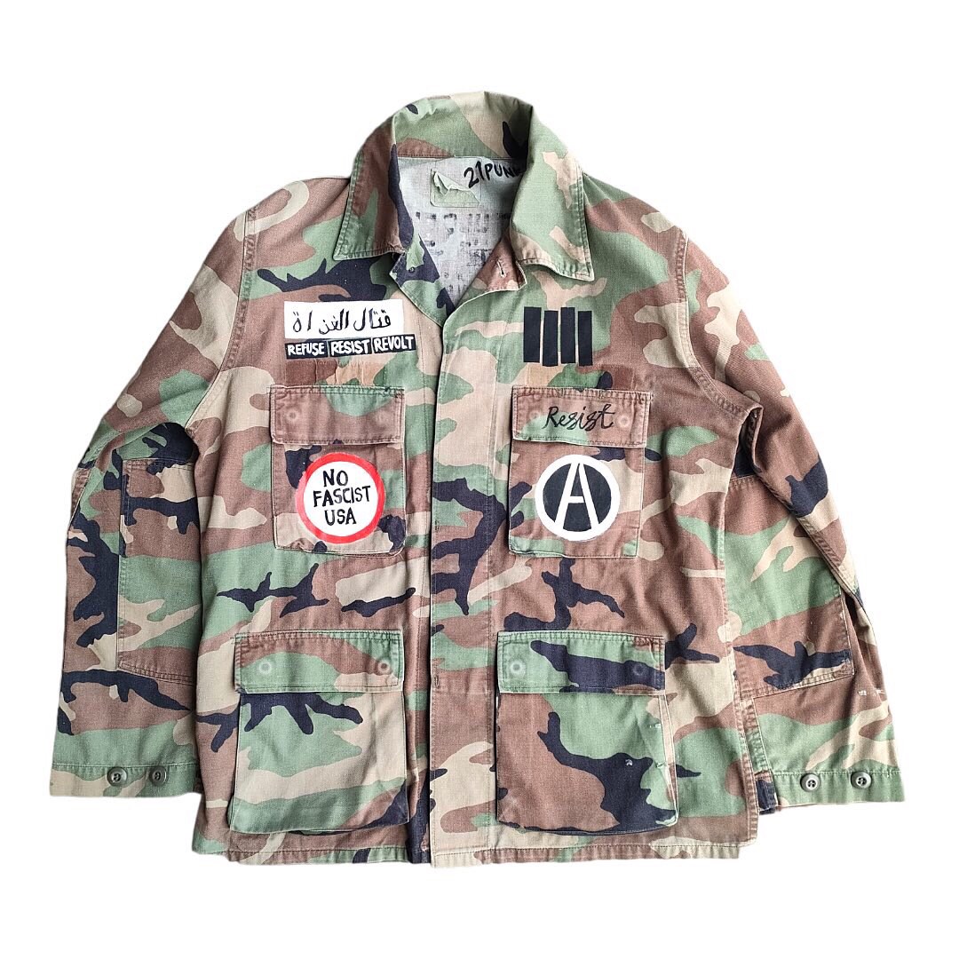 MILITARY ARMY JACKET custom handpainted, Fesyen Pria, Pakaian , Baju