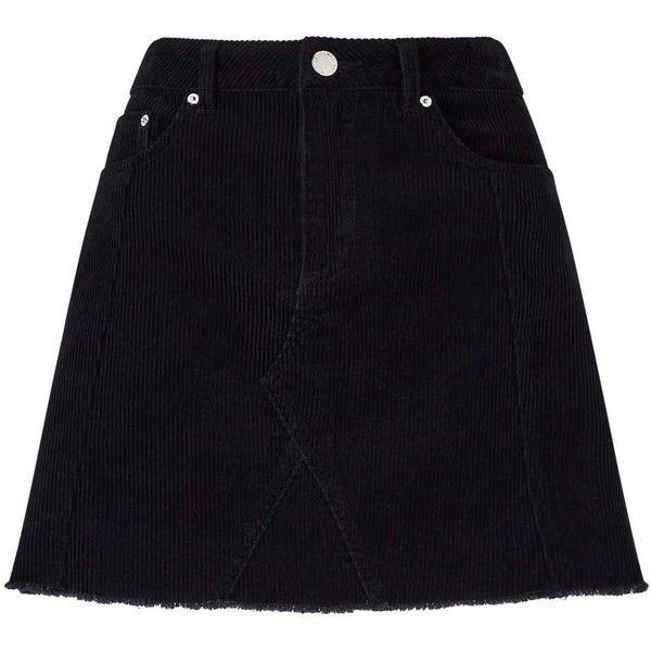miss selfridge black a line corded corduroy skirt Women s Fashion