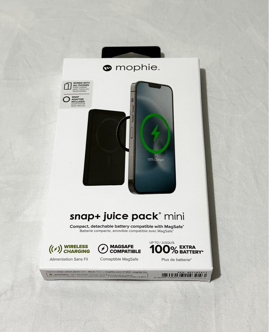 Snap+ Juice Pack Mini With Stand Mophie Snap + Juice Pack Mini Wireless Power Bank, Magnetic Power Bank