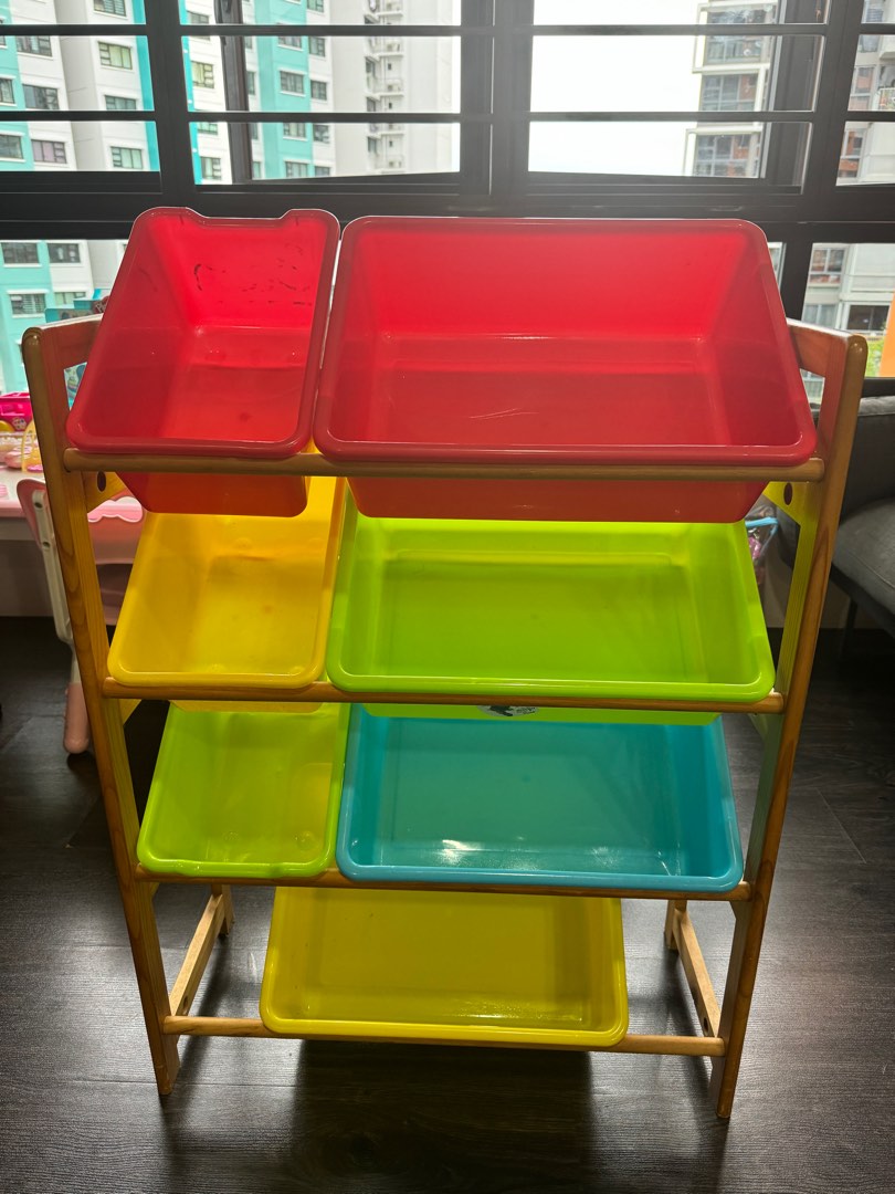 MOVING HOUSE SALE! Kids Toy Storage Organizer with 7 plastic bins ...