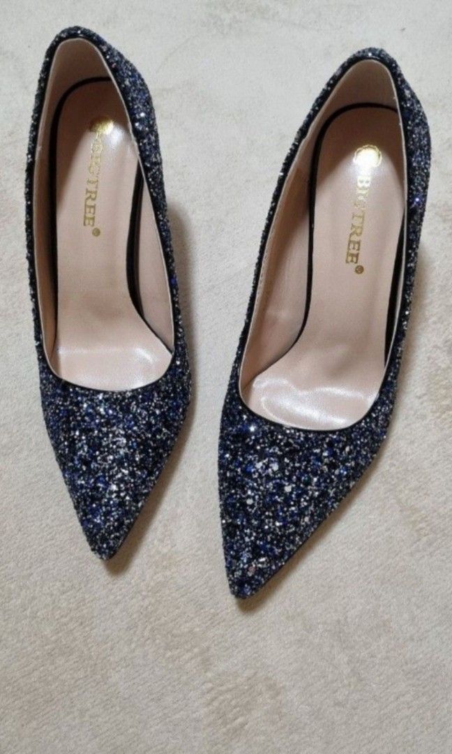 Glitter navy blue discount shoes