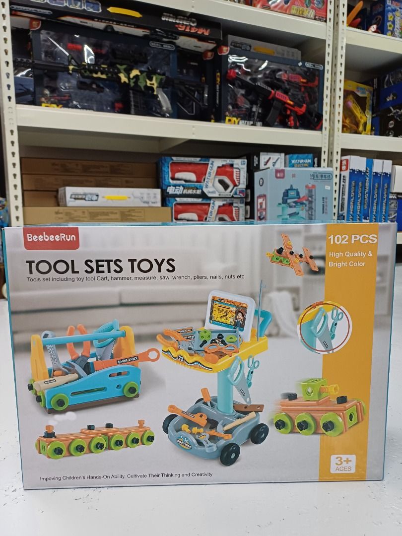 プレイセット NEW 102 Pcs Toys Tool Set [ Comes with a Toy Cart (up to 50 cm