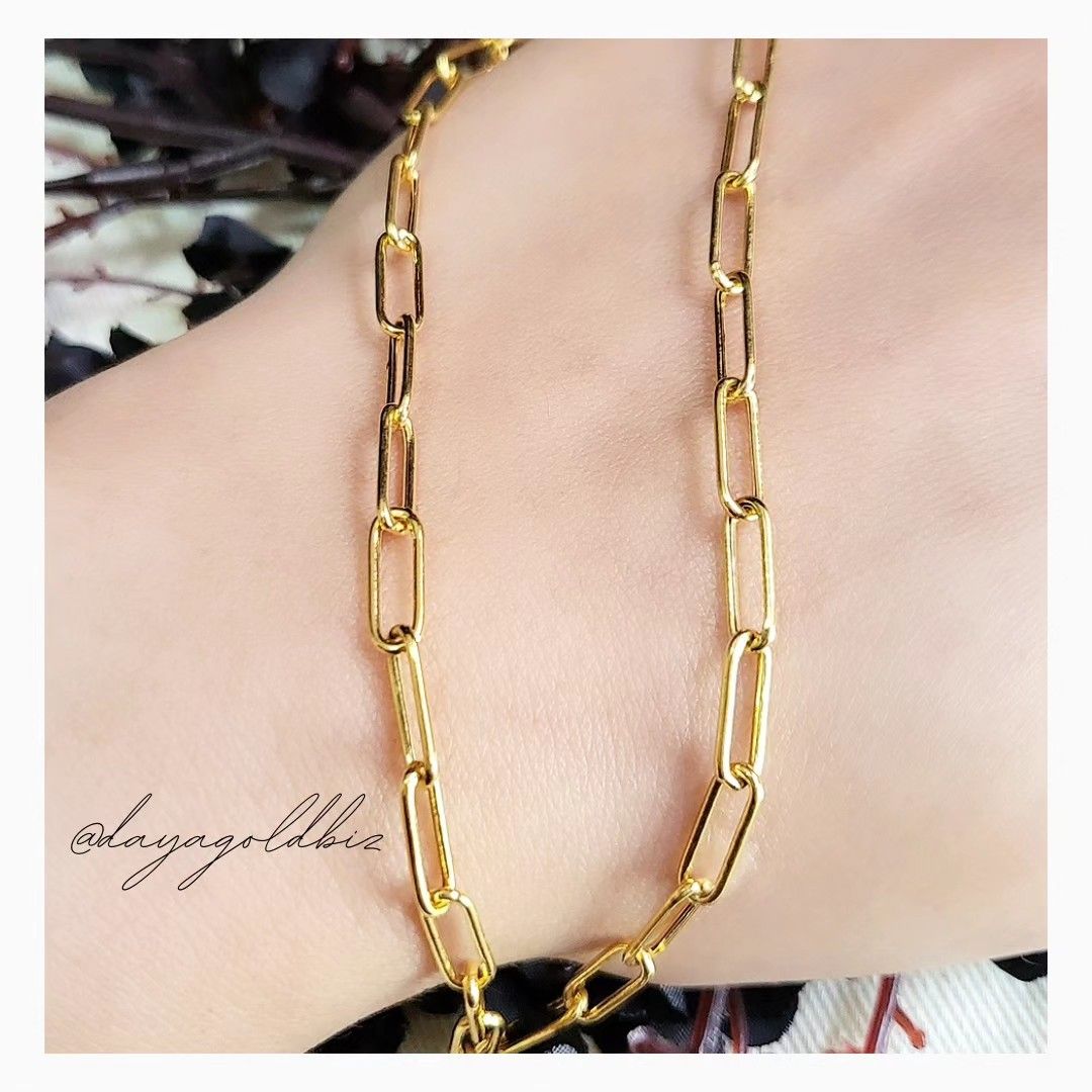 Gold paperclip necklace sale