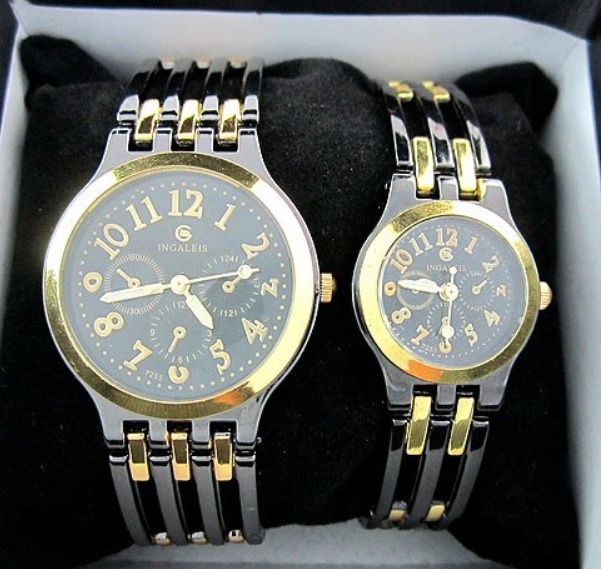Nice Gold Black Combination Couple Dress Watches