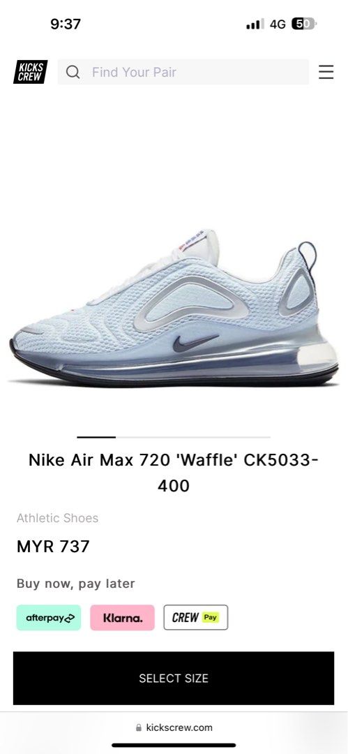 Nike Air Max 720 Waffle Men s Fashion Footwear Sneakers on