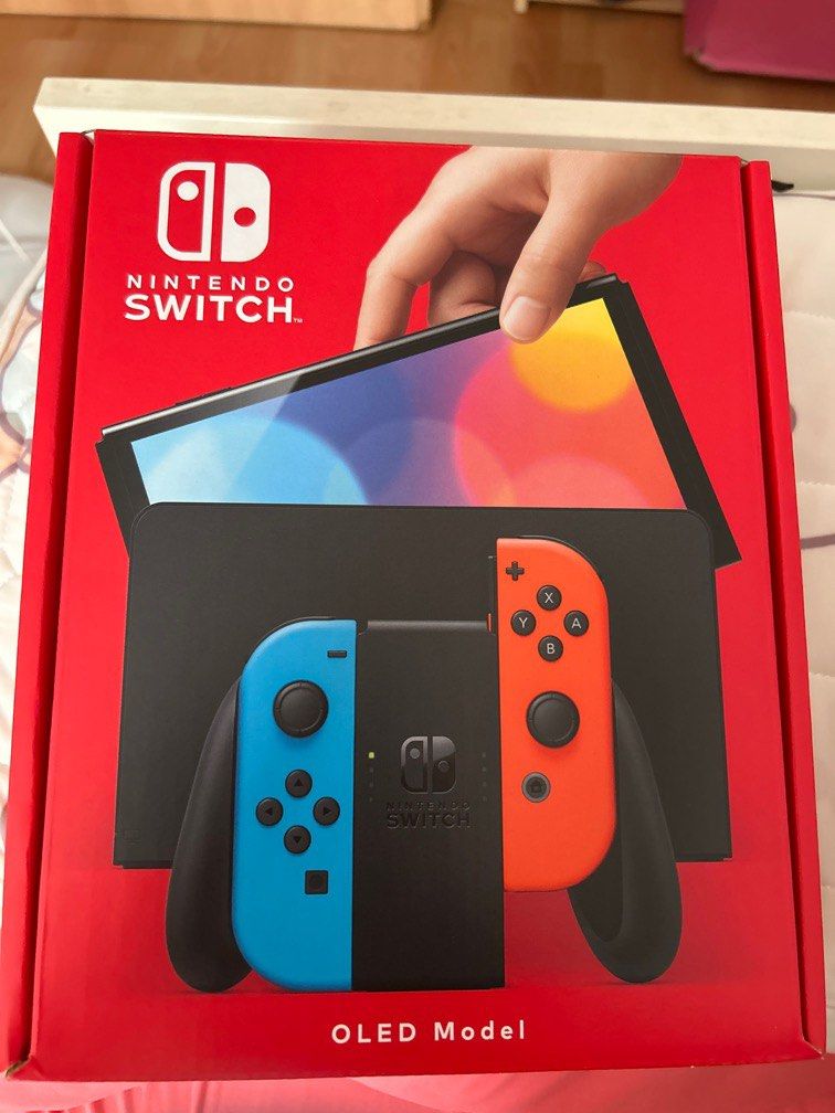 [GIFT SET] BNIB Nintendo Switch - OLED Model Neon Blue/Neon Red, Video ...