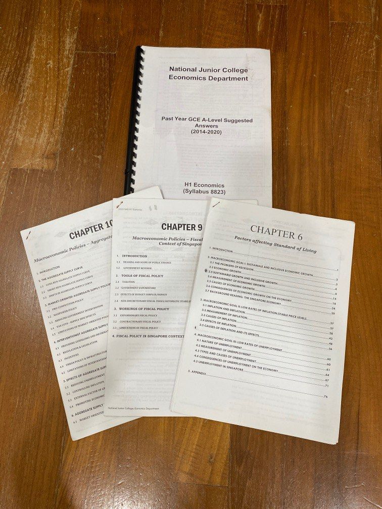 H1 Math Notes NJC H1 Economics Notes/ Past year answers, Hobbies & Toys, Books ...
