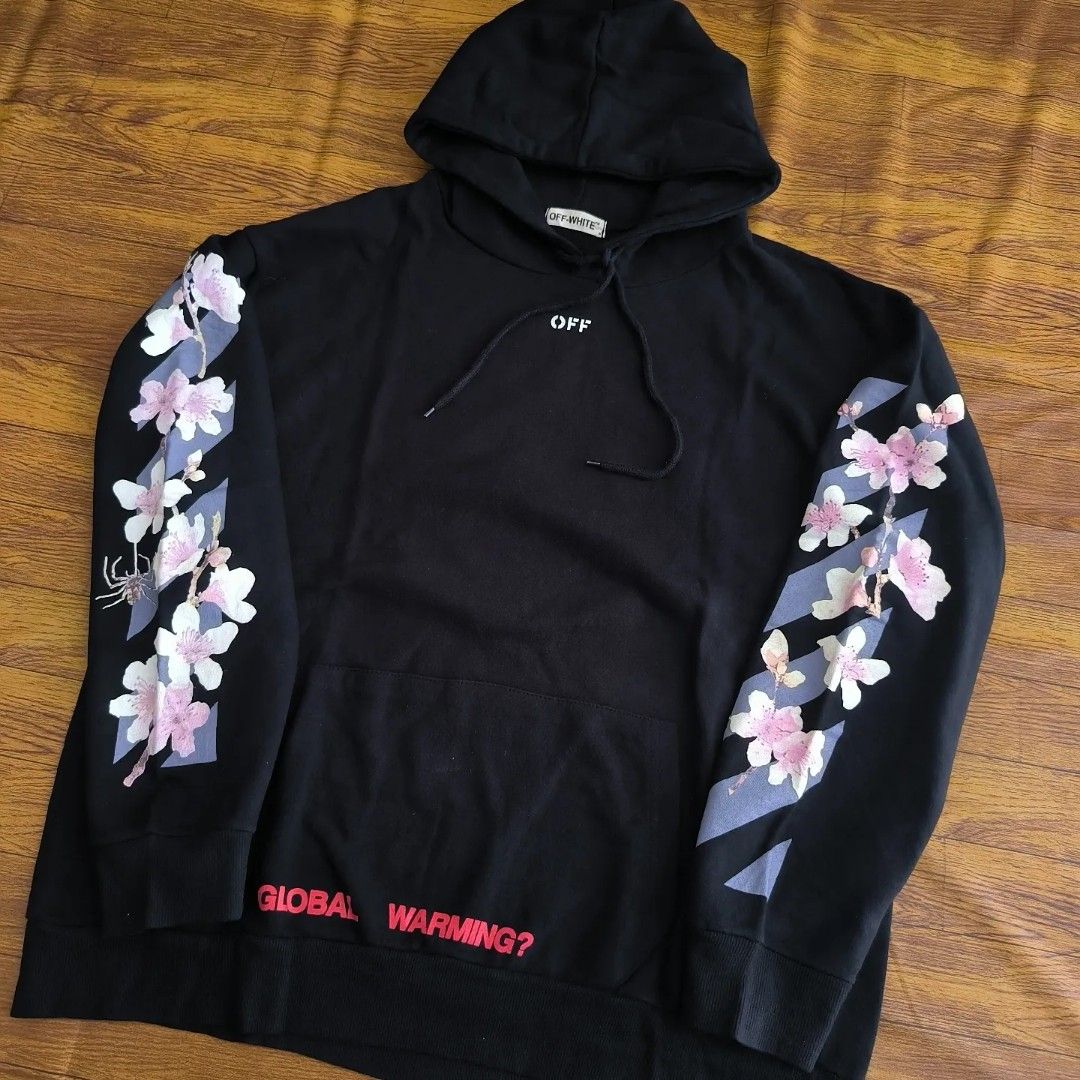 Off white hoodie sakura clearance