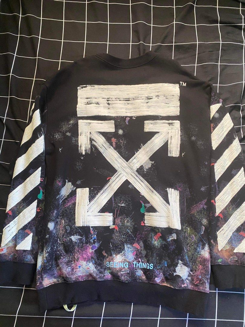 Fake off white sweatshirt hot sale
