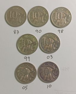 Old 10c Coins Australia 1983-2010