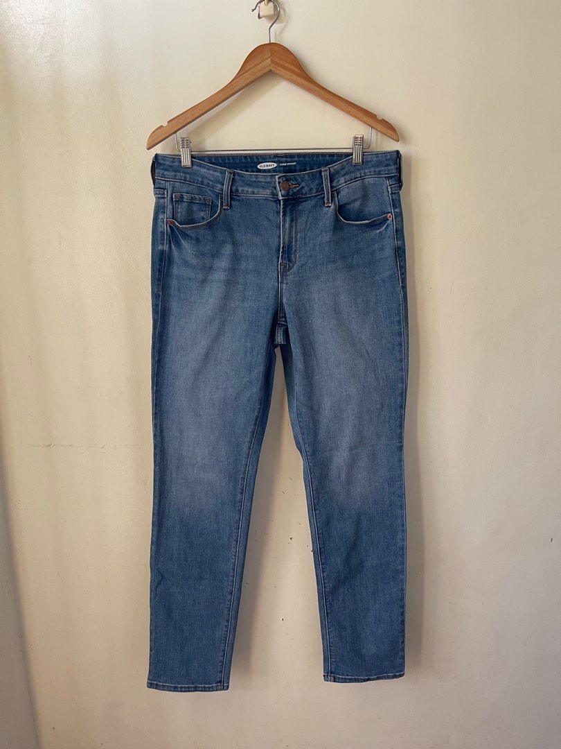 Old Navy The Power Jeans Perfect Straight Ankle Light Blue Womens 26 Plus New