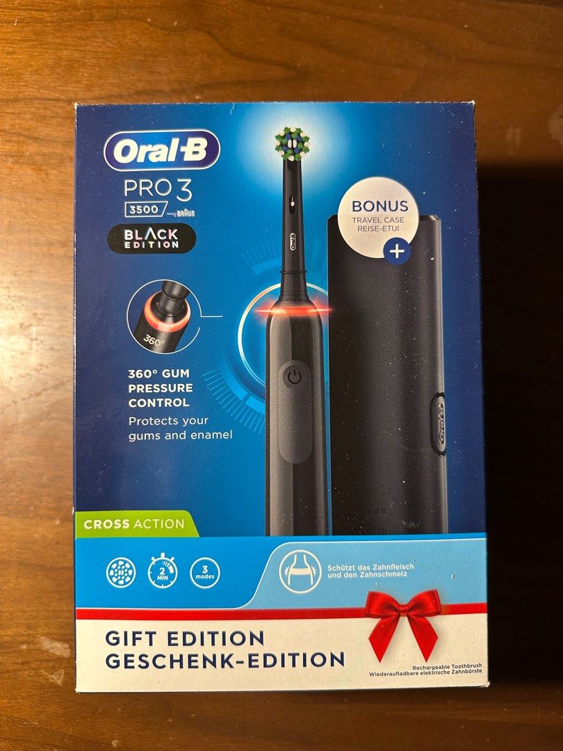 OralB Pro 3 3500 Electric Toothbrush with Smart Pressure Sensor and
